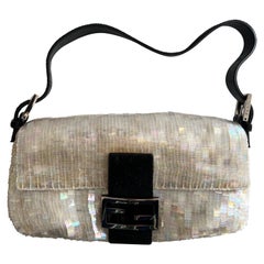 FENDI  Iridescent Pearl Color Sequin Baguette