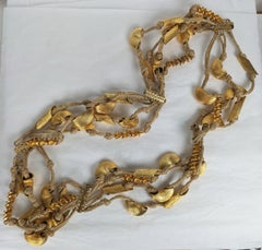 Fendi Italian Gilt Pasta Sampler Necklace, Lagerfeld