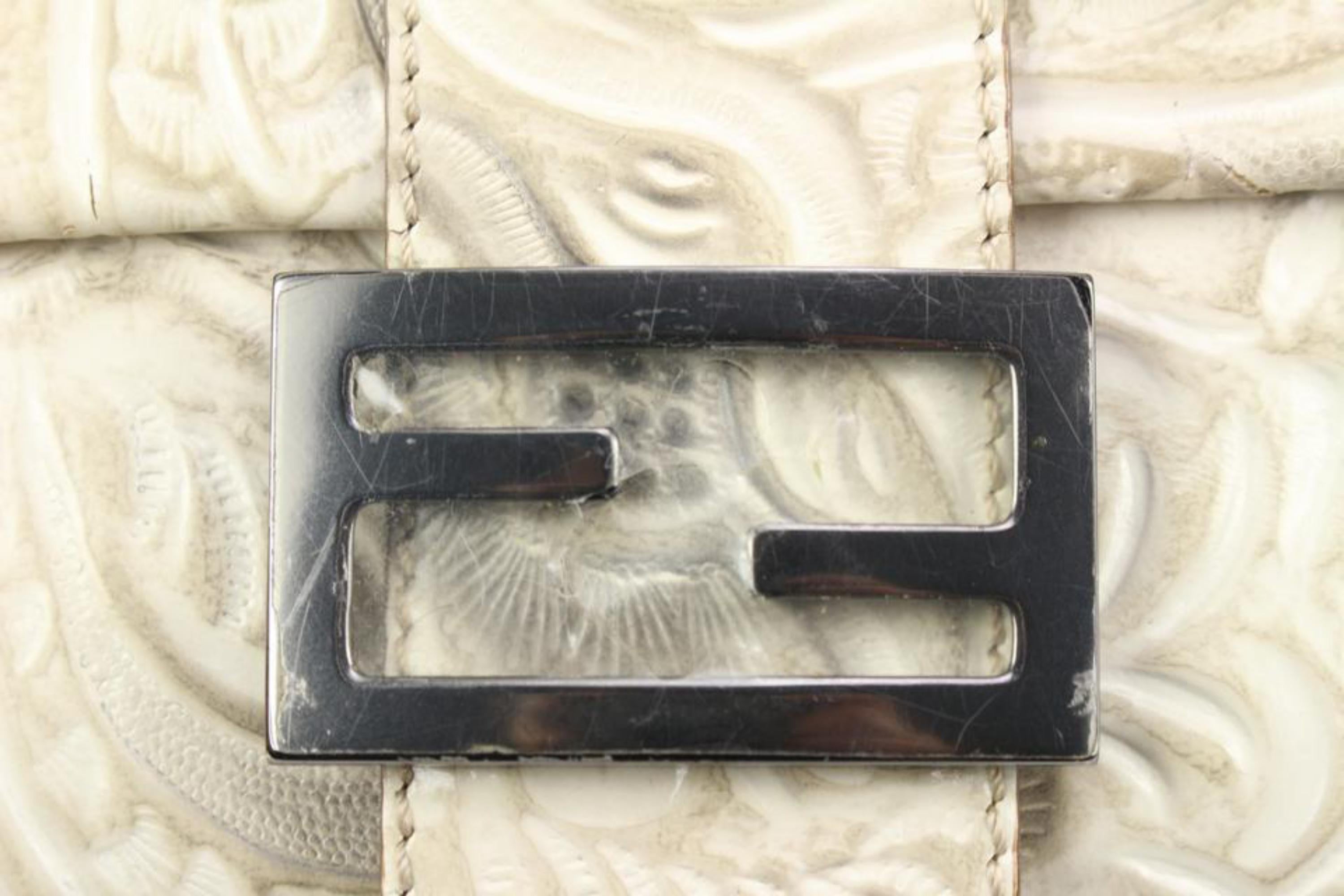 Fendi Ivory Embossed Flower Mama Forever Bag Floral 1f310s 3