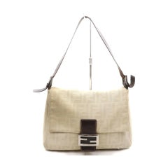 Fendi Ivory Monogram Zucca Mamma Forever Baguette Flap Bag 863280