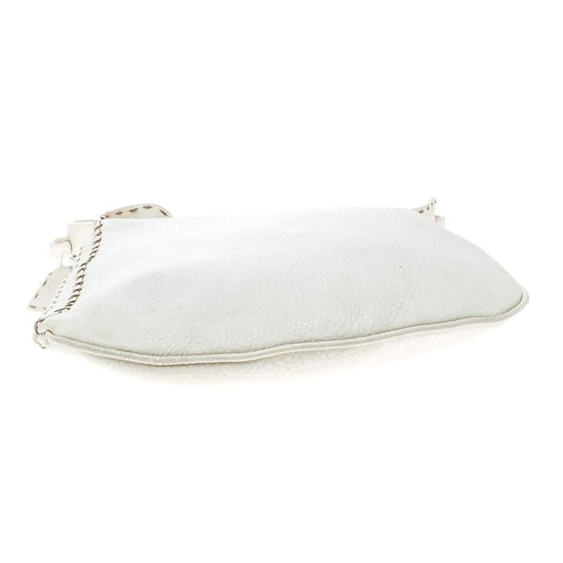 Fendi Ivory Selleria Leather Small Oyster Hobo For Sale 1