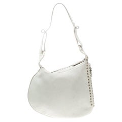 Fendi Ivory Selleria Leather Small Oyster Hobo