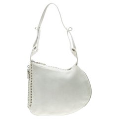 Fendi Ivory Selleria Leather Small Oyster Hobo