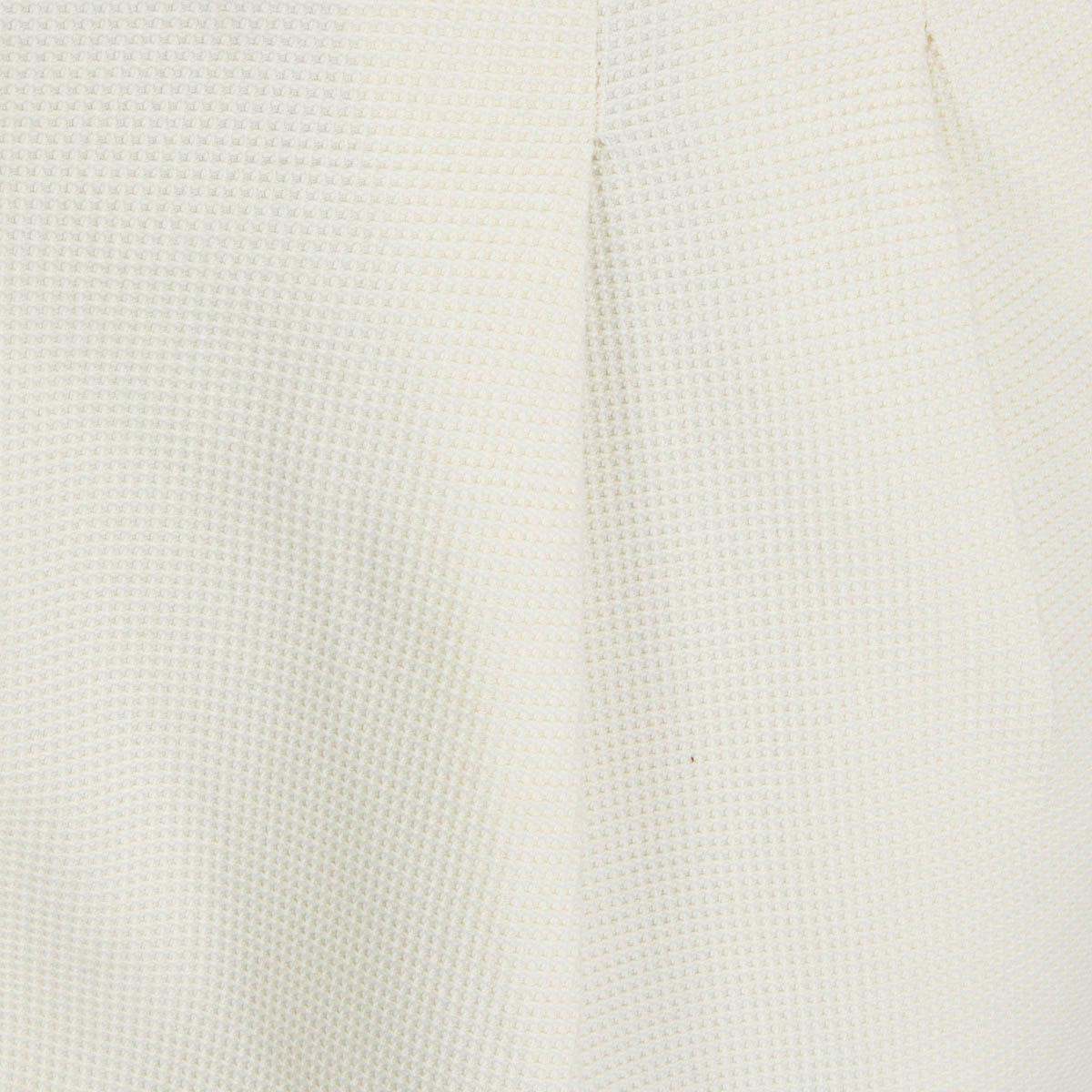 White FENDI ivory white cotton PLAETE RIBBON Shorts Pants 42 M For Sale