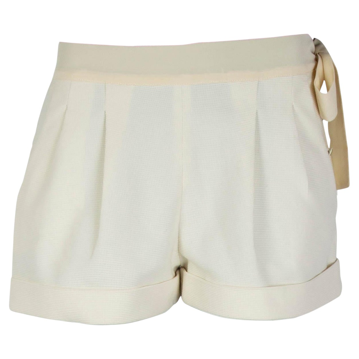 FENDI, short PLAETE RIBBON blanc ivoire, 42 M