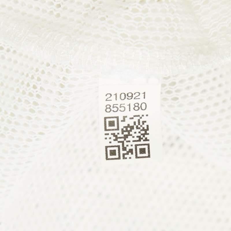 Fendi Ivory White Wave FF Mesh T-Shirt M For Sale 1