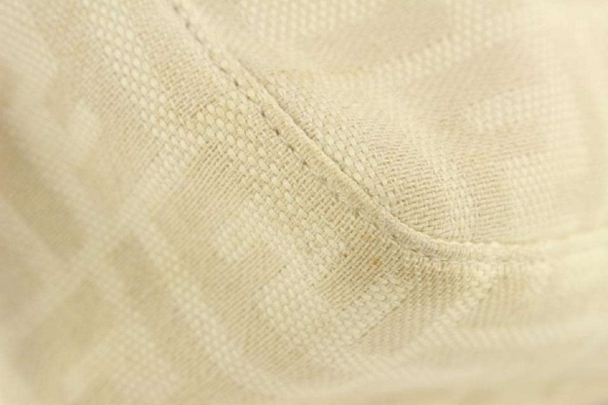 Fendi Ivory Zucca Mamma FF Monogram Baguette Zip Shoulder Flap Bag 50ff423 For Sale 3