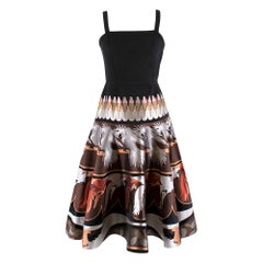 Fendi Jacquard Parrot Print Silk Princess Dress