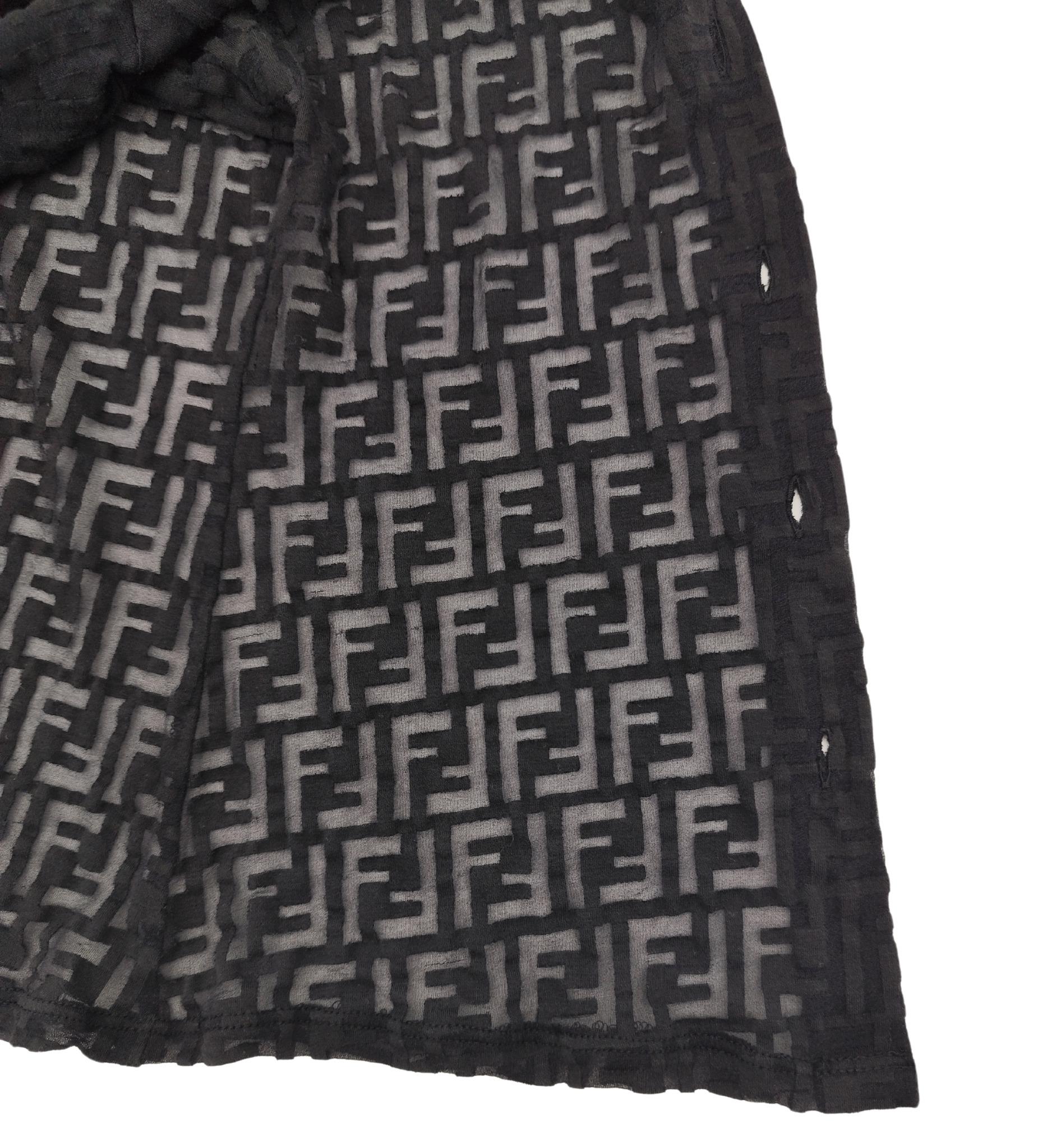 Fendi Jeans 90s black monogram see-through shirt For Sale 6