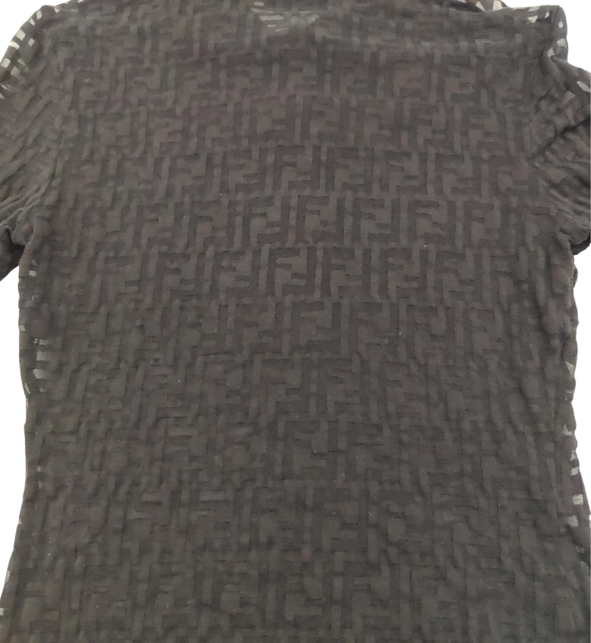 Fendi Jeans 90s black monogram see-through shirt For Sale 3