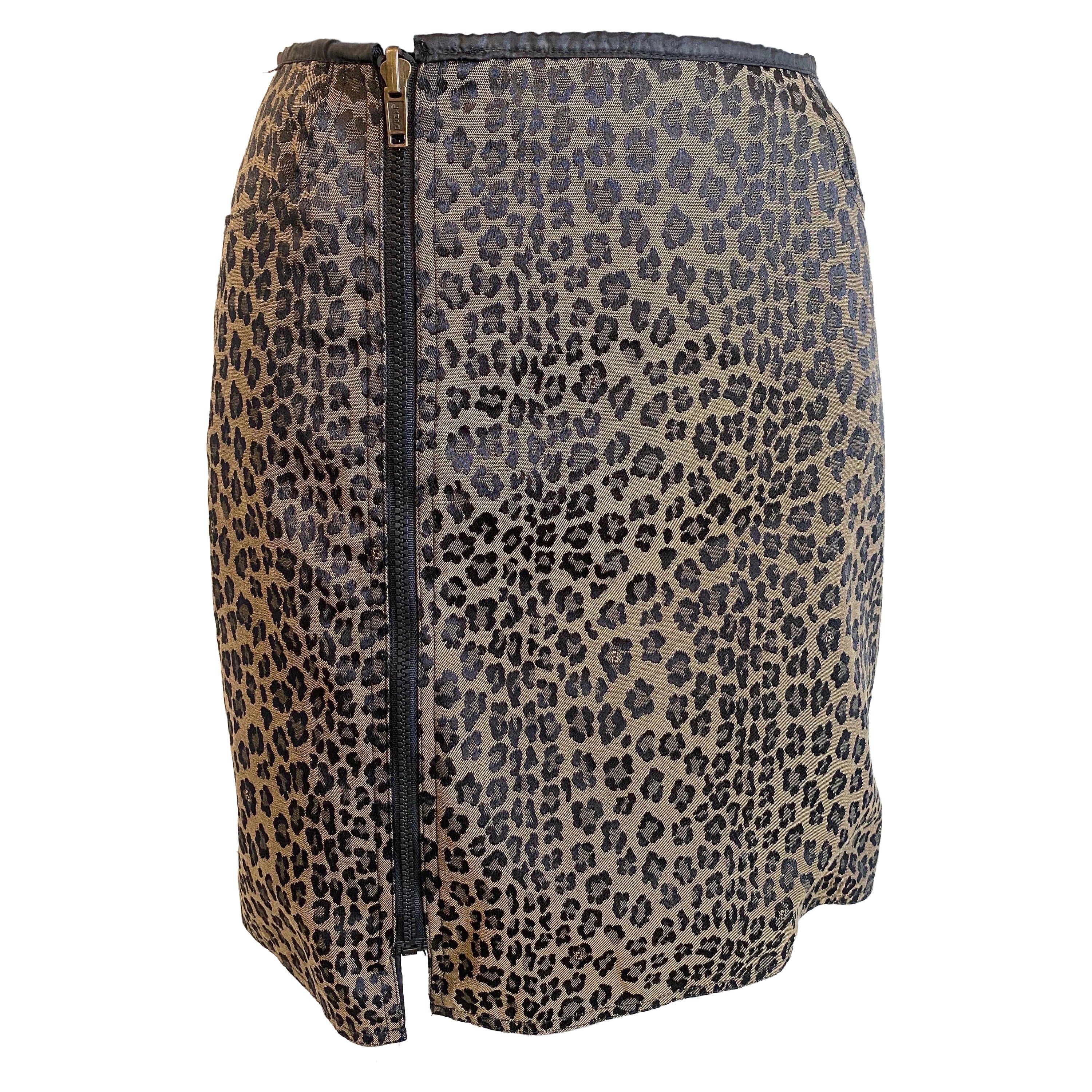 Jupe en jeans animalier de Fendi
