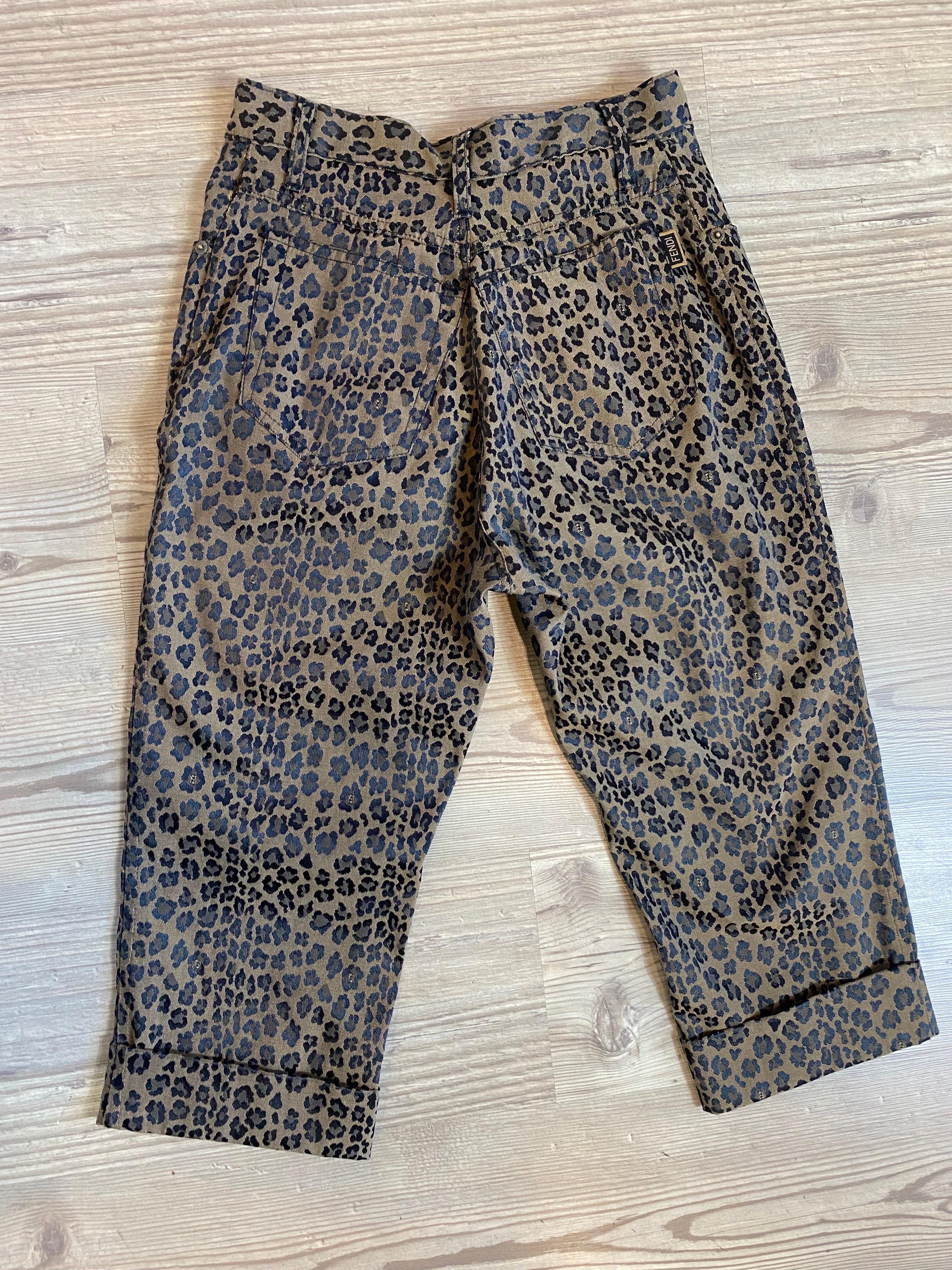 Nero Fendi Jeans Pantaloni animalier in vendita
