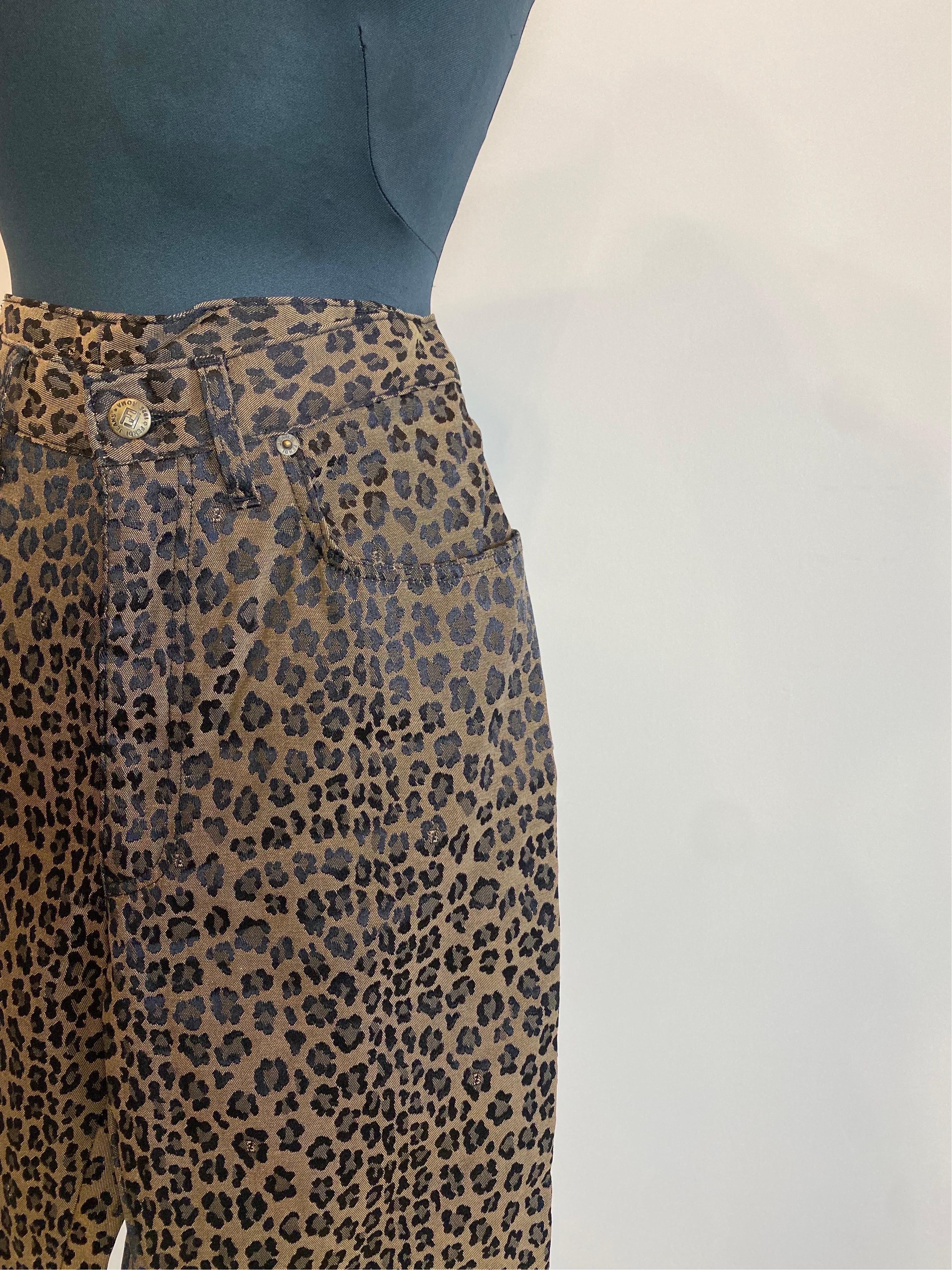 Fendi Jeans Pantaloni animalier In condizioni ottime in vendita a Carnate, IT