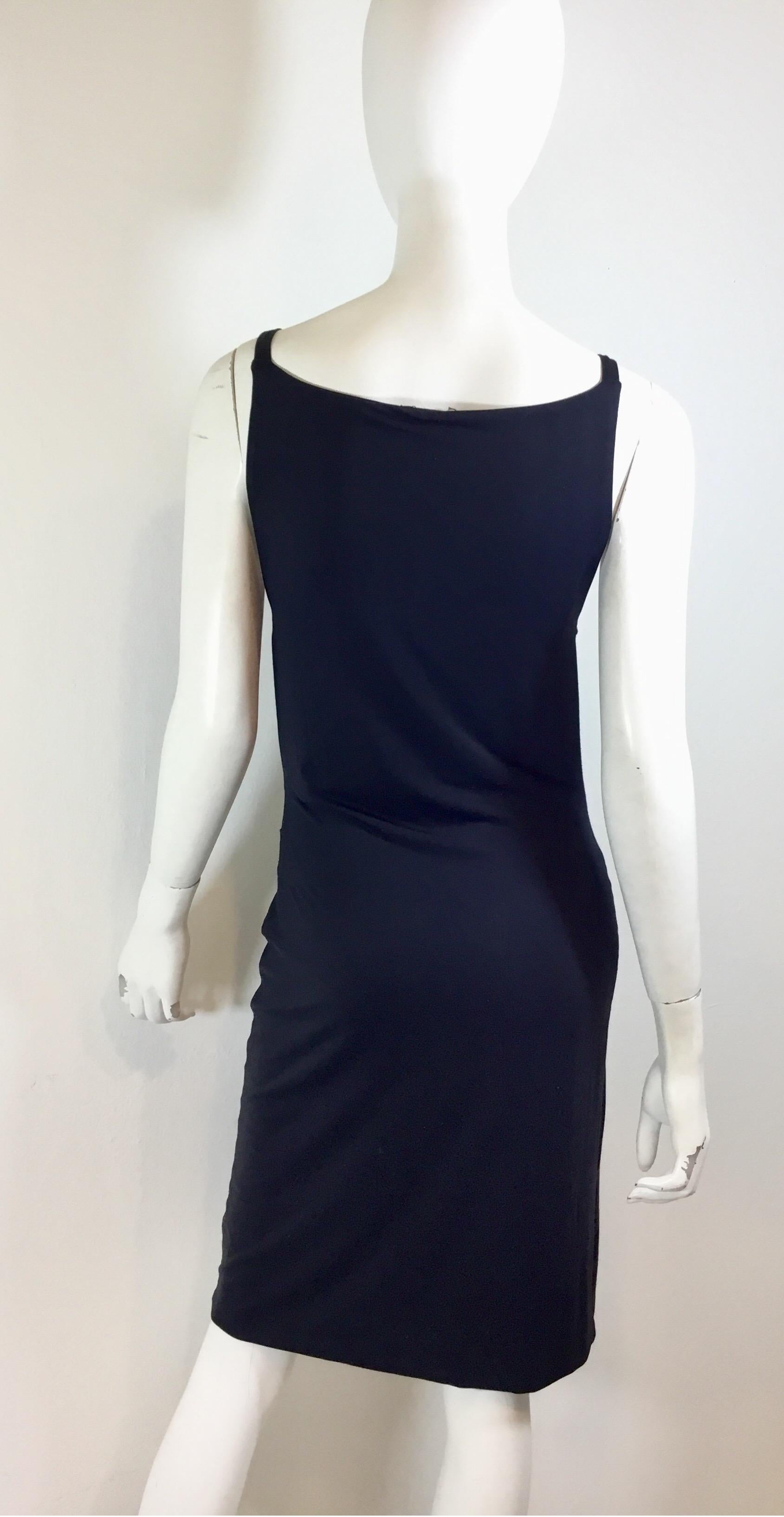 Black Fendi Jersey Dress with Lucite Detail Cutout Bodice