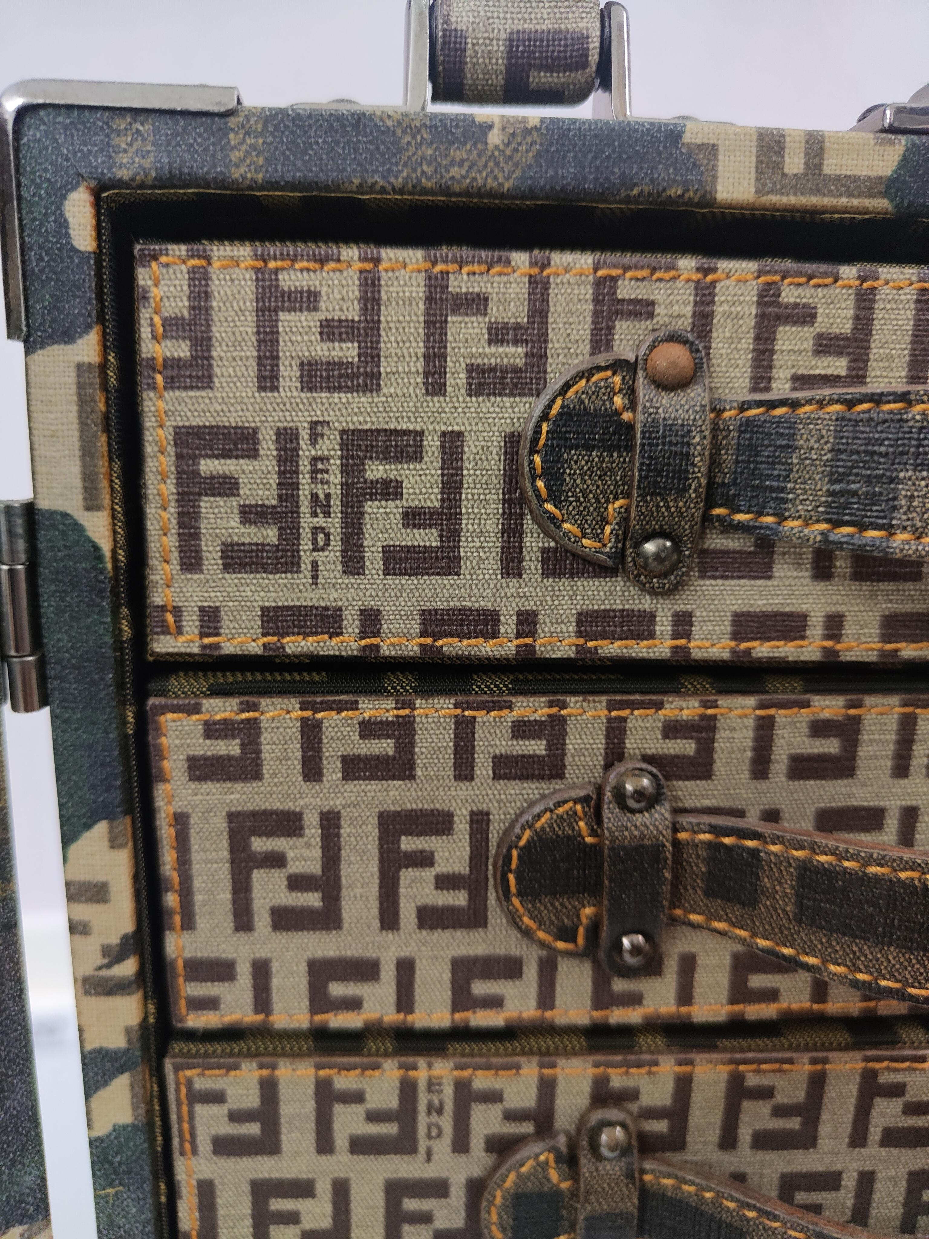 Fendi Jewelry Box in mono camouflage  In Excellent Condition For Sale In Capri, IT