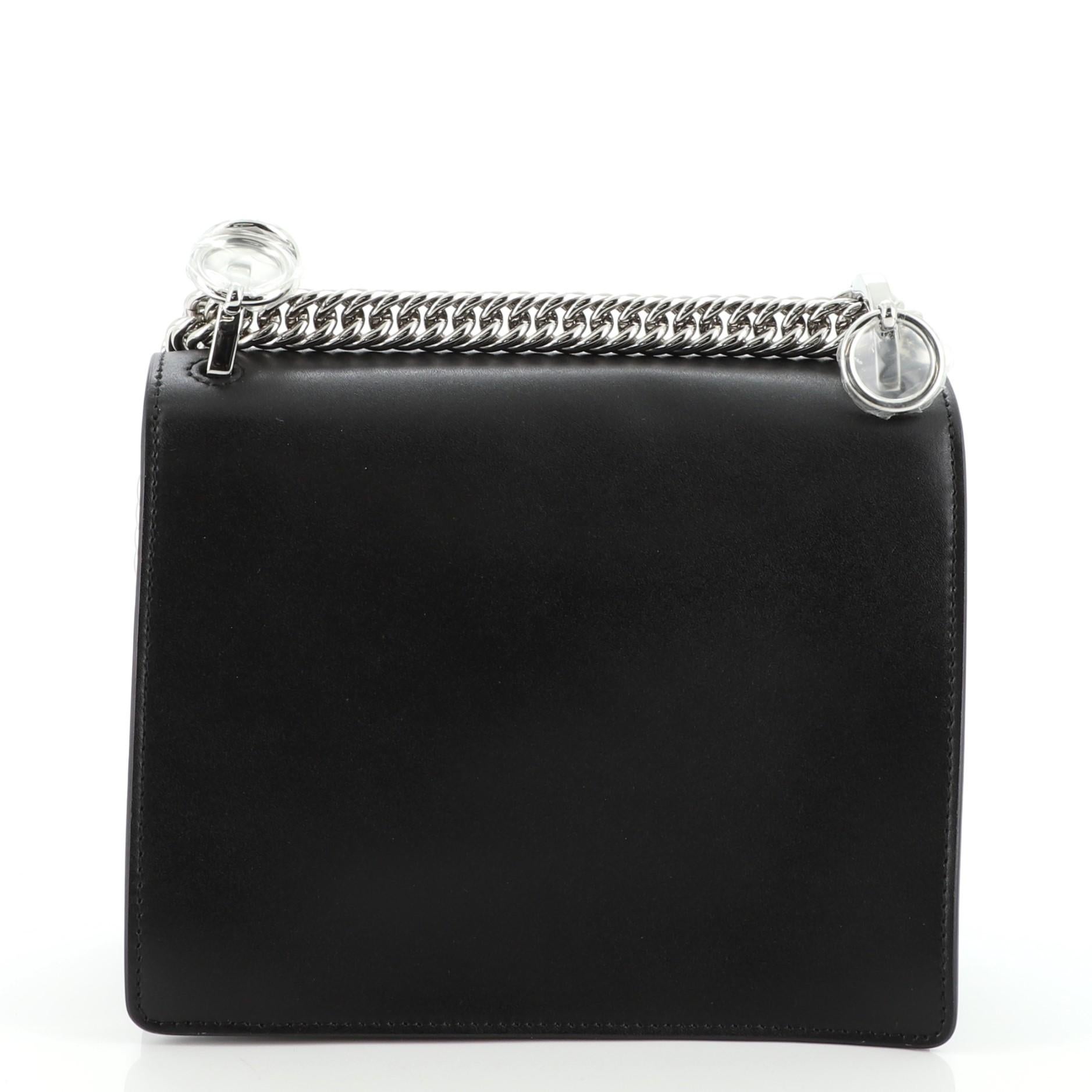 Fendi Kan I Bag Embellished Applique Leather Small In Good Condition In NY, NY