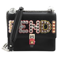 Fendi Kan I Bag Embellished Applique Leather Small