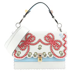 Fendi Kan I Bag Embroidered Studded Leather Medium