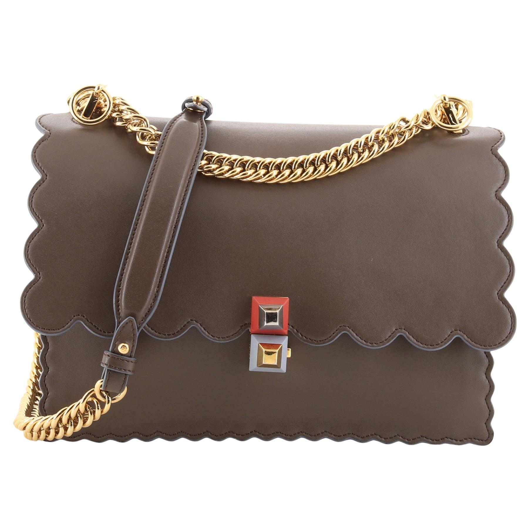 NEW Vintage Fendi Brown Tan Leather Woven Crossbody Bag For Sale at