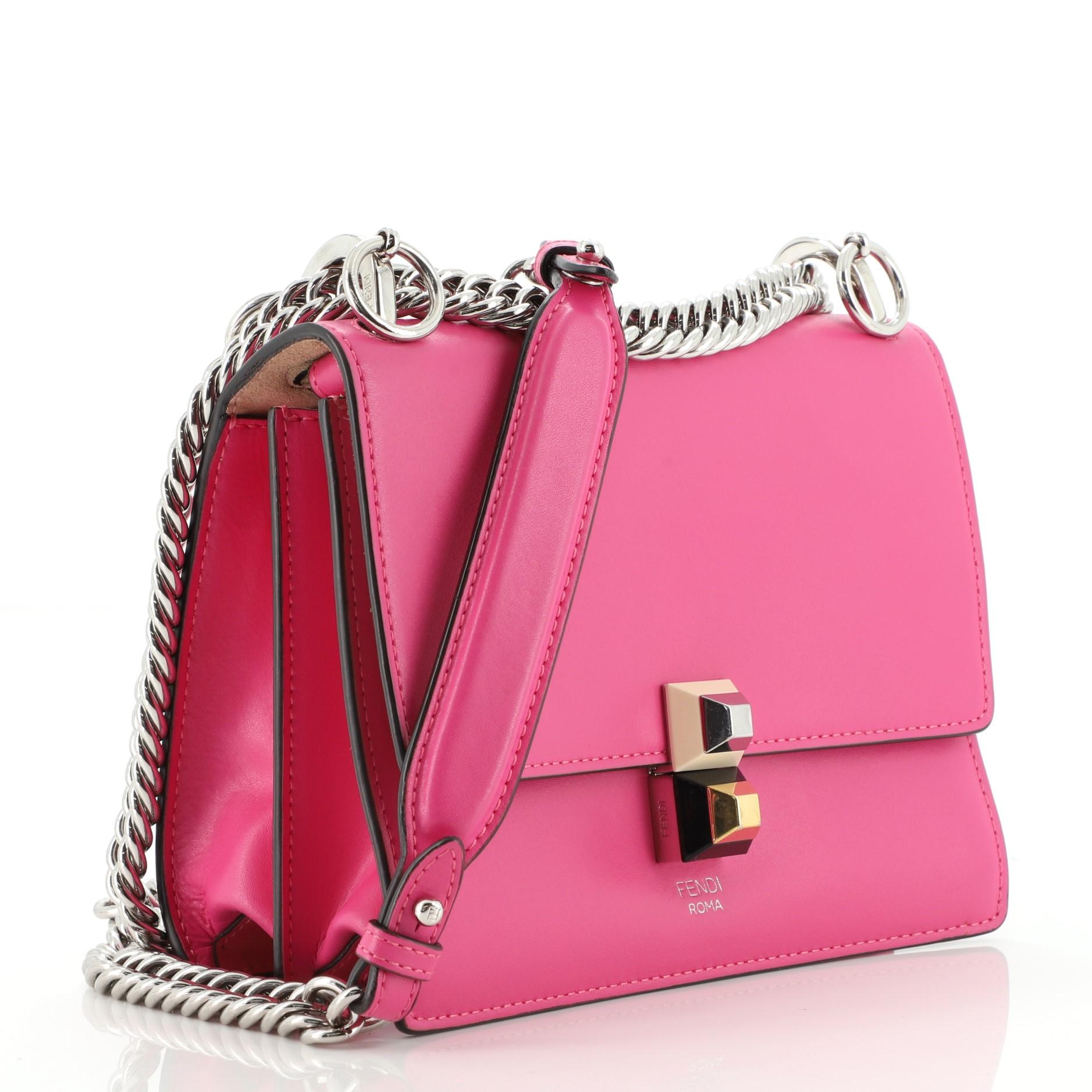 Pink Fendi Kan I Bag Leather Small