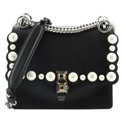 Fendi Kan I Bag Pearl Embellished Leather Small