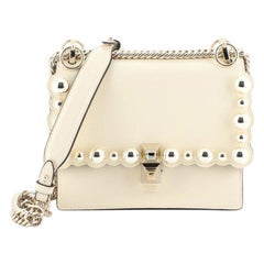 Fendi Kan I Bag Pearl Embellished Leather Small