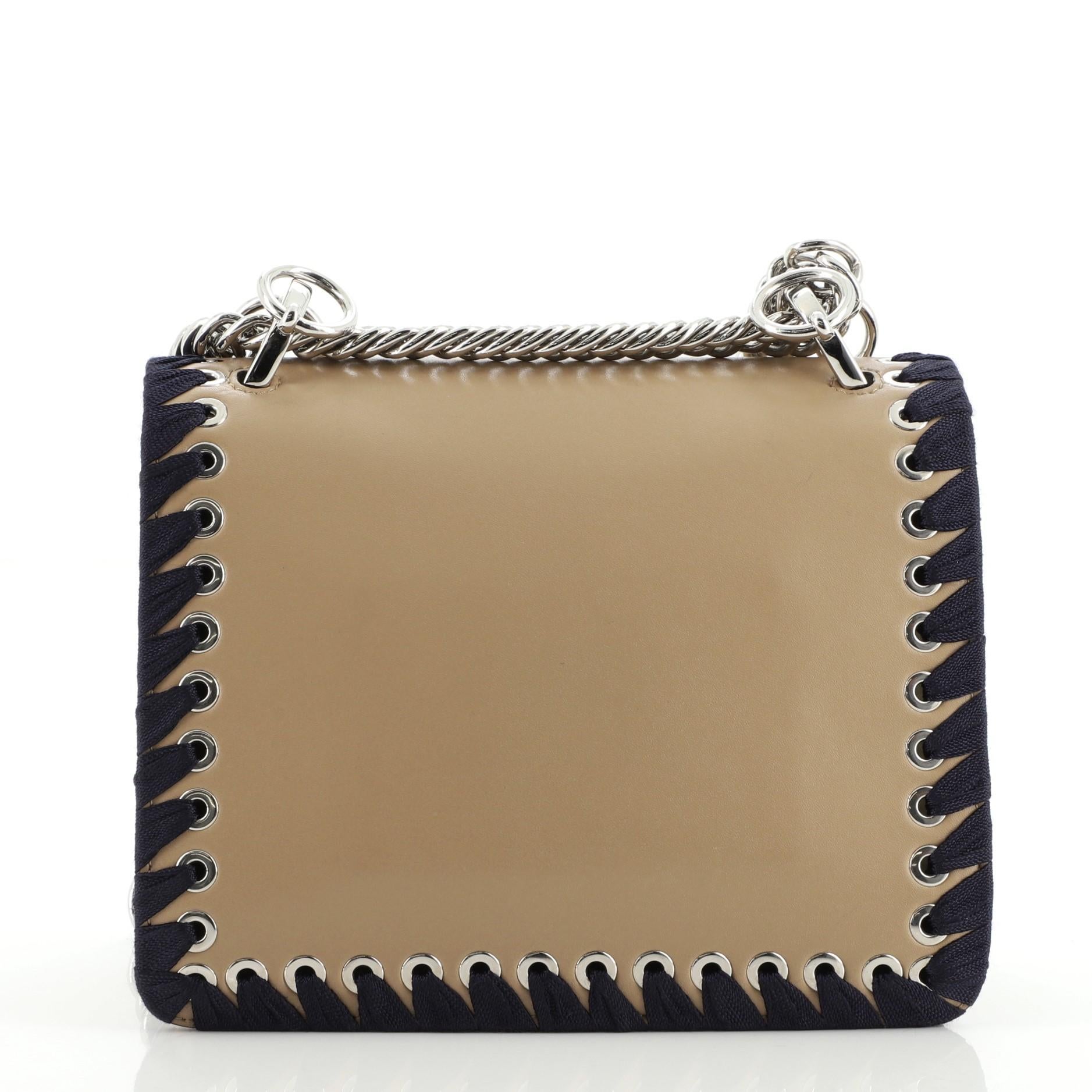 Brown Fendi Kan I Bag Whipstitch Leather Small