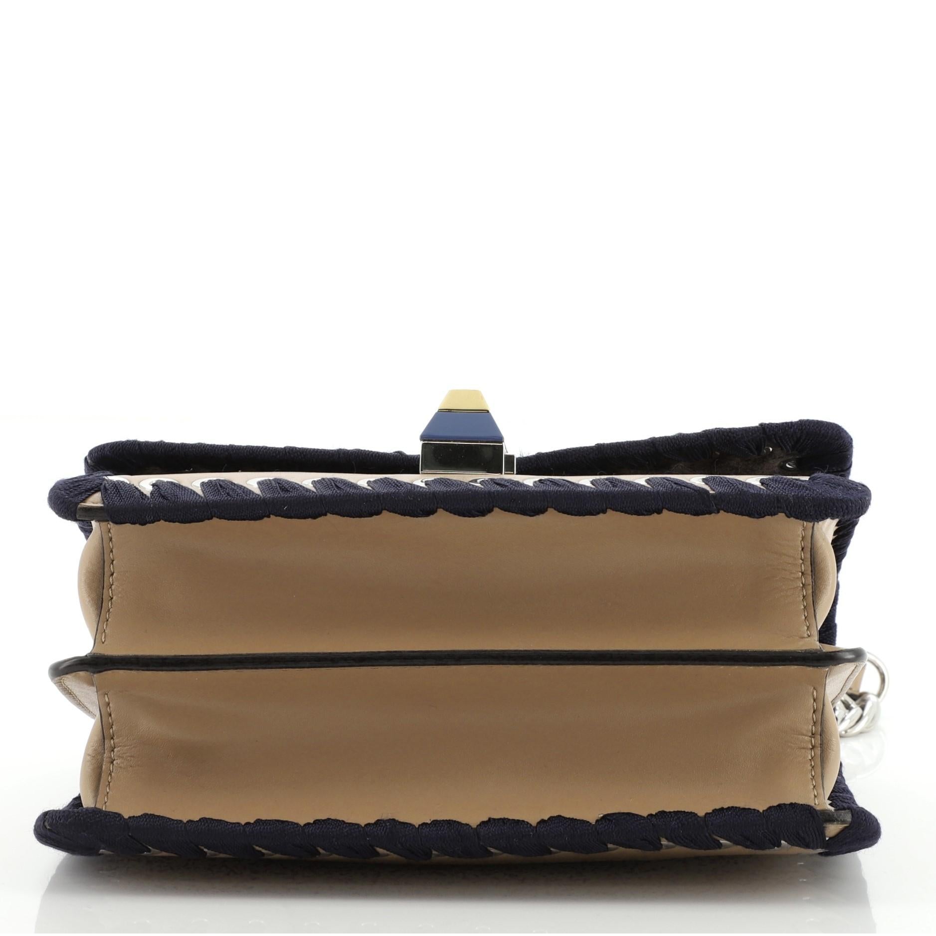 Fendi Kan I Bag Whipstitch Leather Small In Good Condition In NY, NY