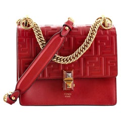 Fendi Kan I Bag Zucca Embossed Leather Small