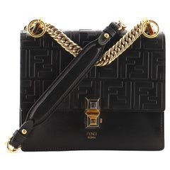 Fendi Kan I Bag Zucca Embossed Leather Small