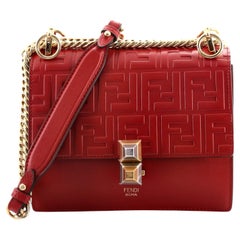 Fendi Kan I Bag Zucca Embossed Leather Small