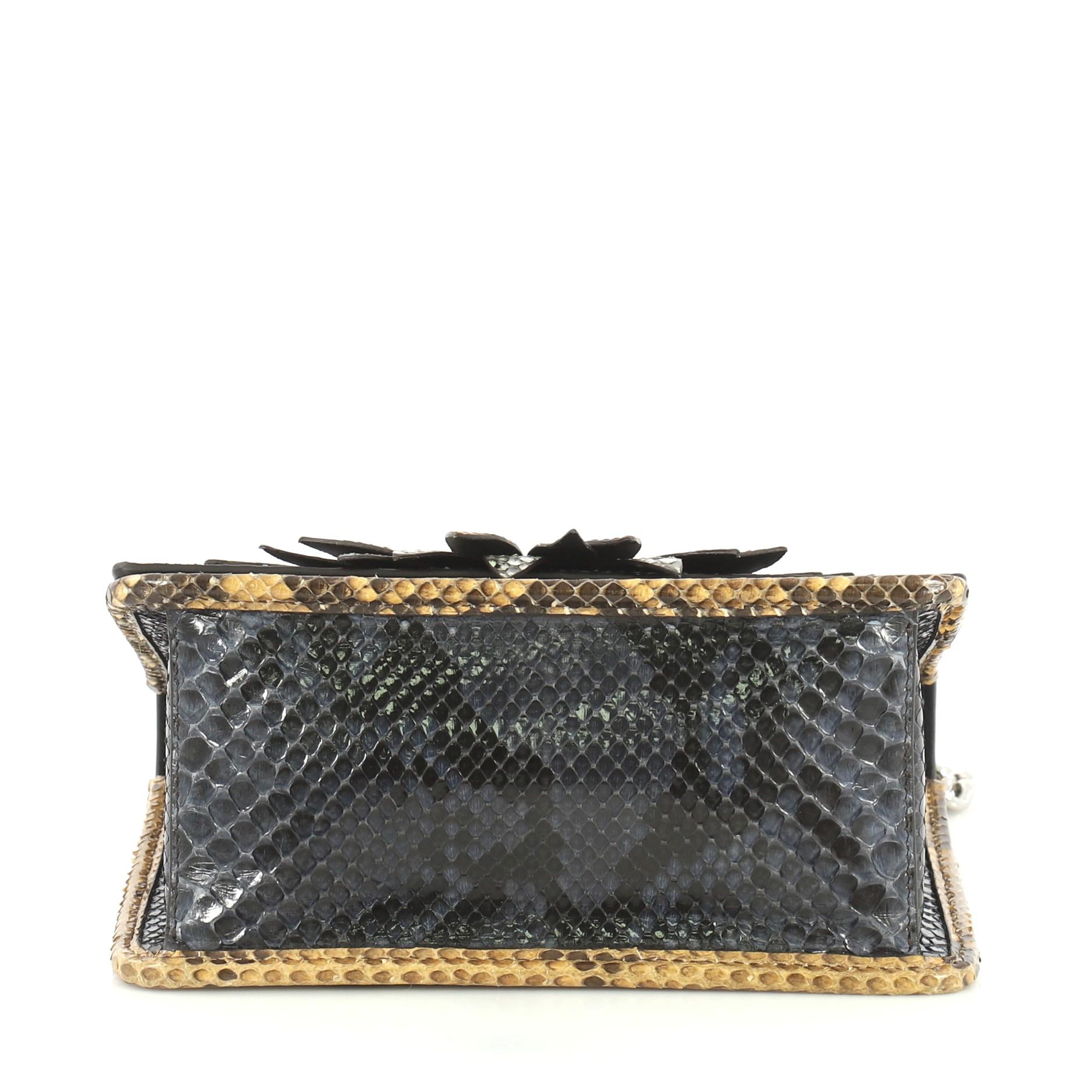 Fendi Kan I F Shoulder Bag Embellished Python Small In Excellent Condition In NY, NY