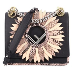 Fendi Kan I F Shoulder Bag Embellished Leather with Python Small