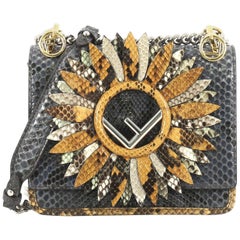 Fendi Kan I F Shoulder Bag Embellished Python Small