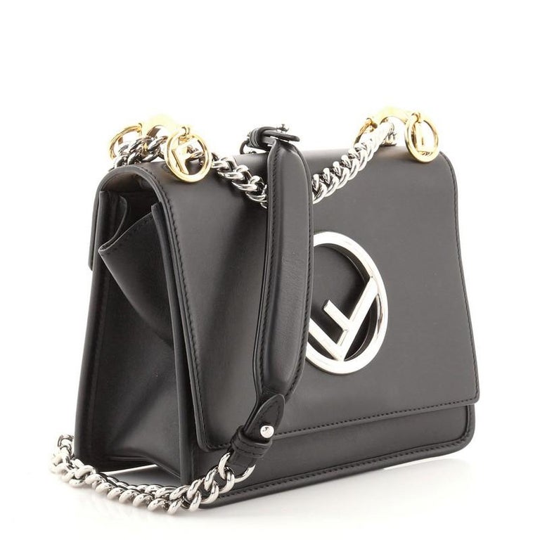 Fendi Kan I F Shoulder Bag Leather Small at 1stDibs