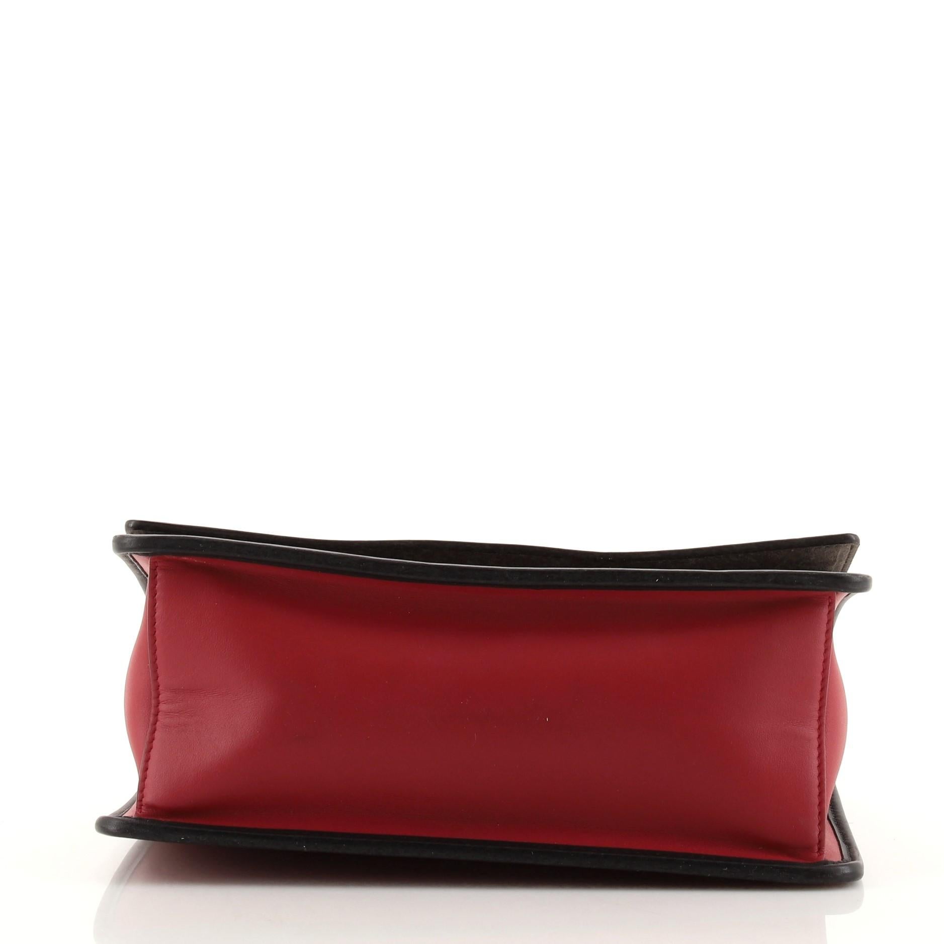 Brown Fendi Kan I F Shoulder Bag Leather with Zucca Embossed Detail Medium