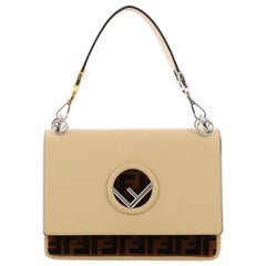 Fendi Kan I F Shoulder Bag Leather with Zucca Velvet Medium