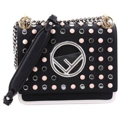 Fendi Kan I F Shoulder Bag Studded Leather Small