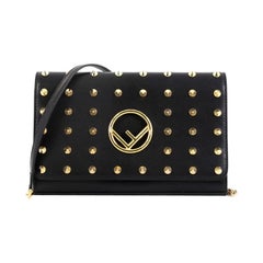 Fendi Kan I F Wallet On Chain Clutch Studded Leather