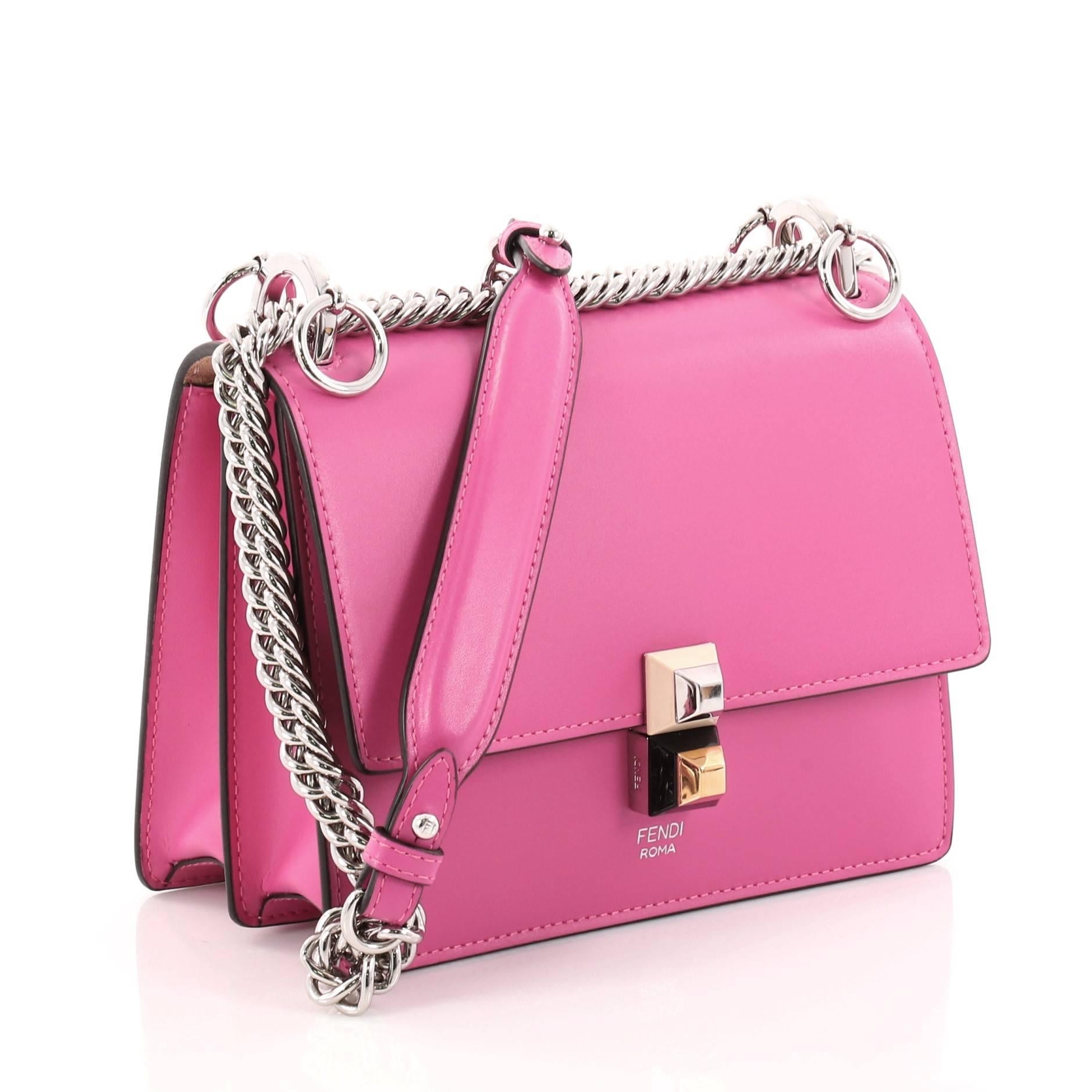 Pink Fendi Kan I Handbag Leather Smal