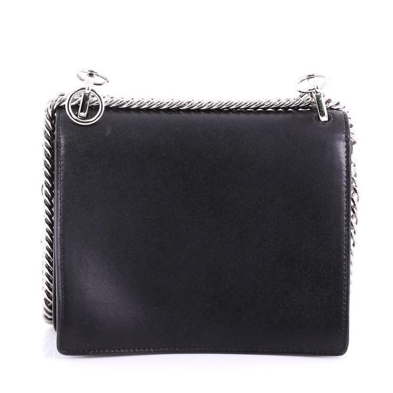 Black Fendi Kan I Handbag Pearl Embellished Leather Small