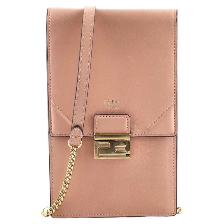 Fendi Kan U Vertical Wallet on Chain Leather Mini at 1stDibs