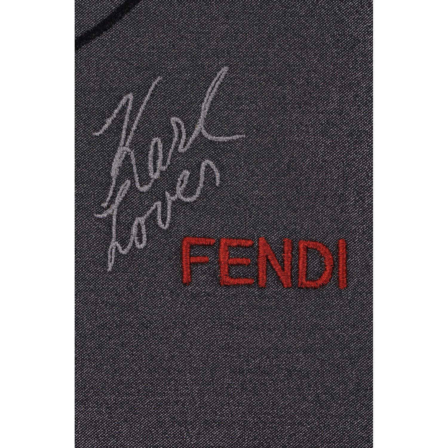 Felpa Karl Lagerfeld for Fendi ricamata e laminata in vendita 1