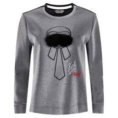 Sweat-shirt brodé en stratifié Fendi Karl Lagerfeld