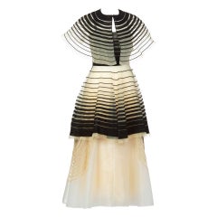 Fendi Karl Lagerfeld S/S 2008 Runway Black Cut Out Suede Dress Cape Skirt Set