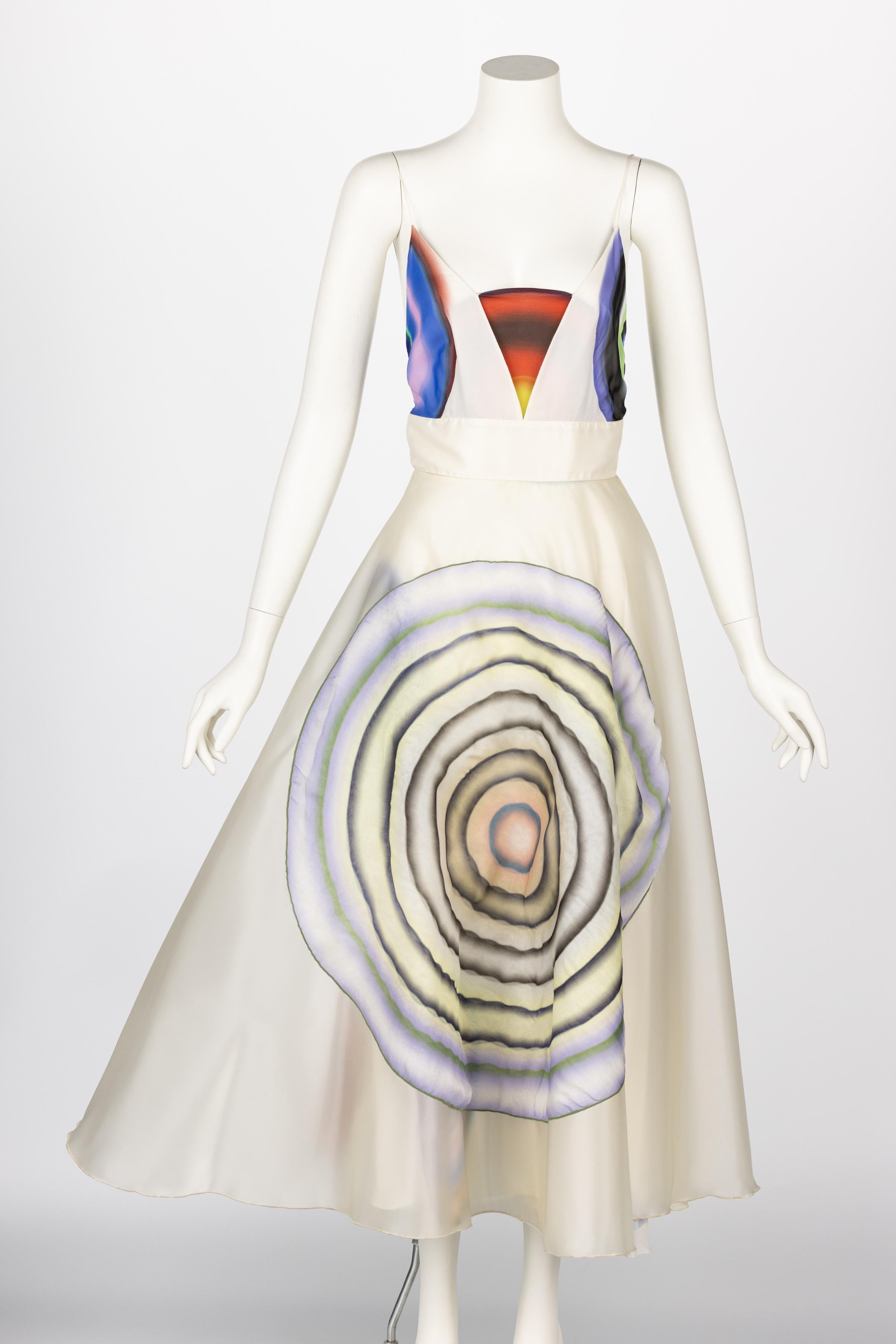 Fendi Karl Lagerfeld Vestido de seda estampado Pasarela S/S 2008 en Nuevo estado para la venta en Boca Raton, FL