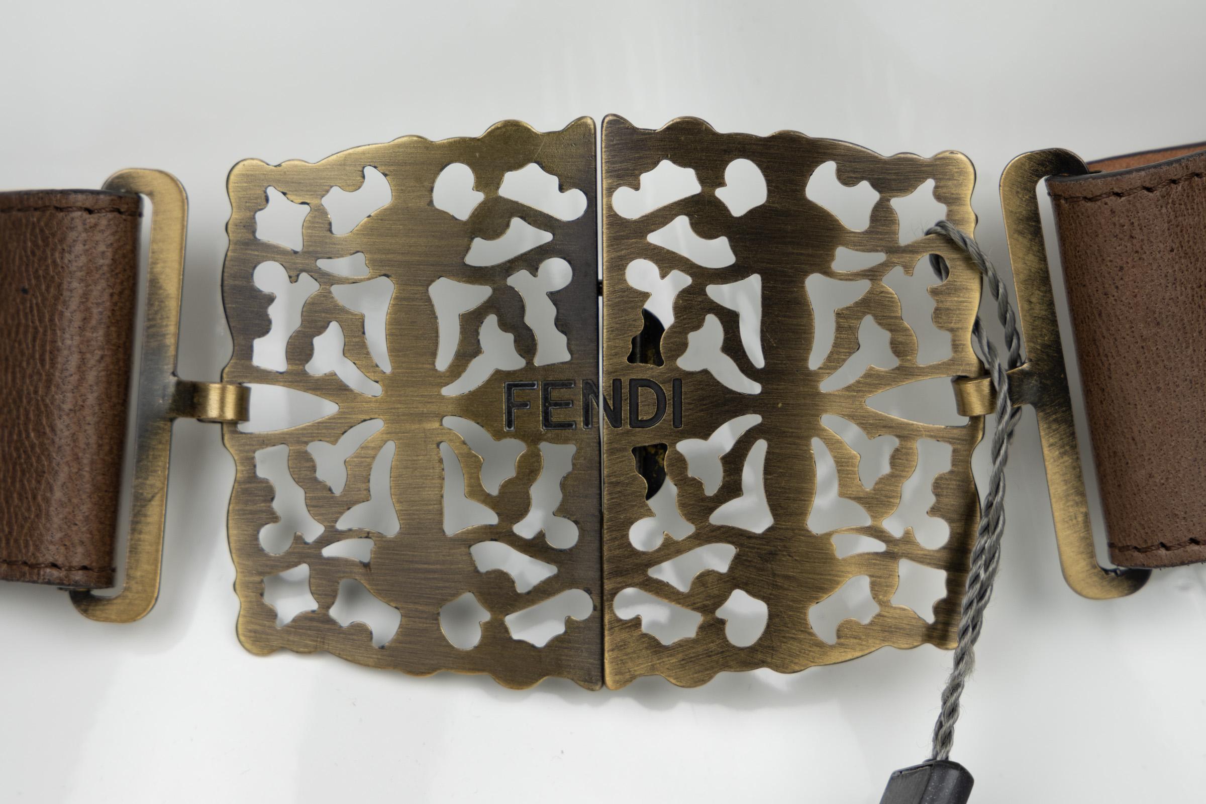 Fendi Karl Lagerfeld Spring 2008 Mosaic leather Malchite & Lapis Statement Belt  For Sale 1