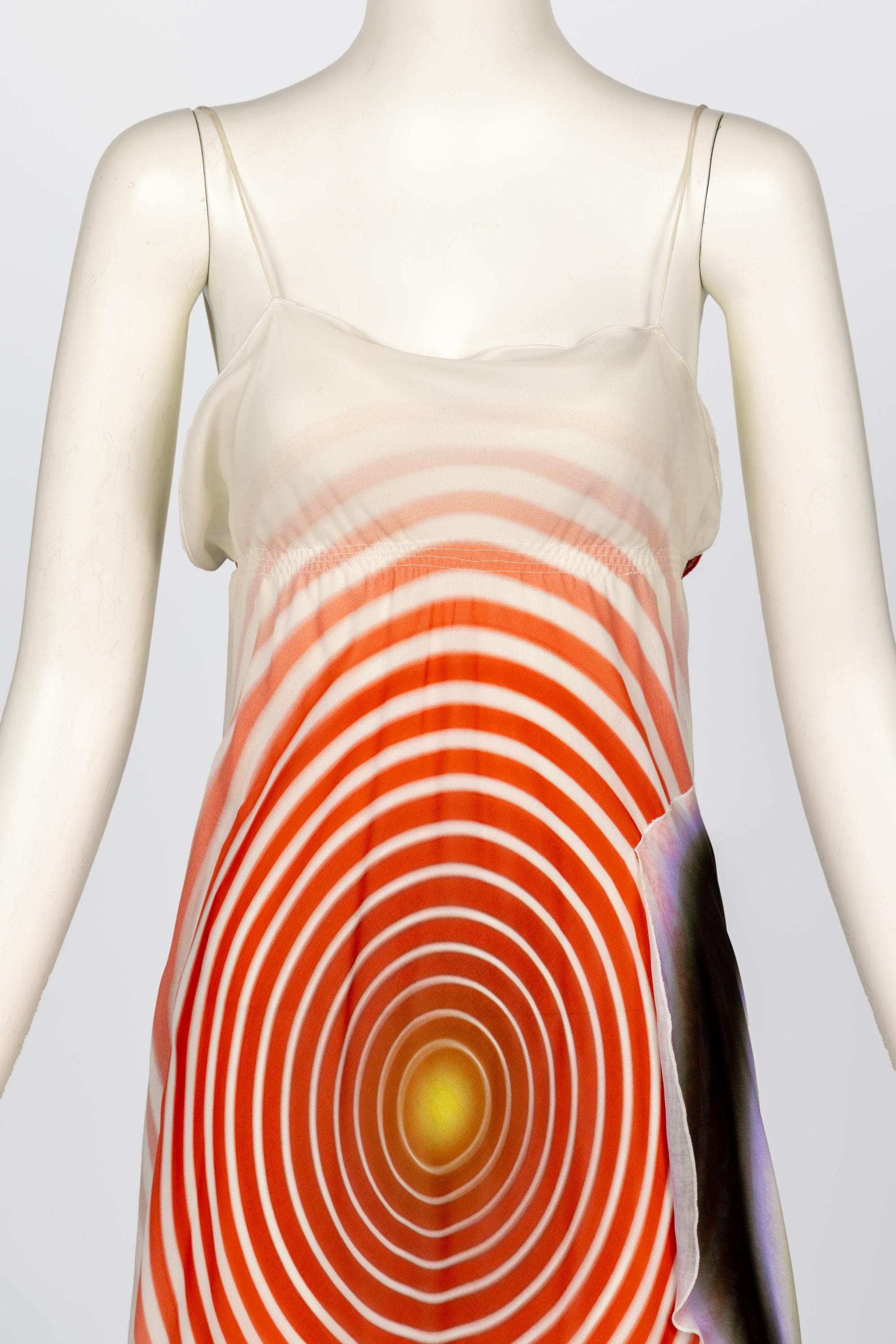 Fendi Karl Lagerfeld Spring 2008 Radiating Circles Robe en mousseline de soie NWT Pour femmes en vente