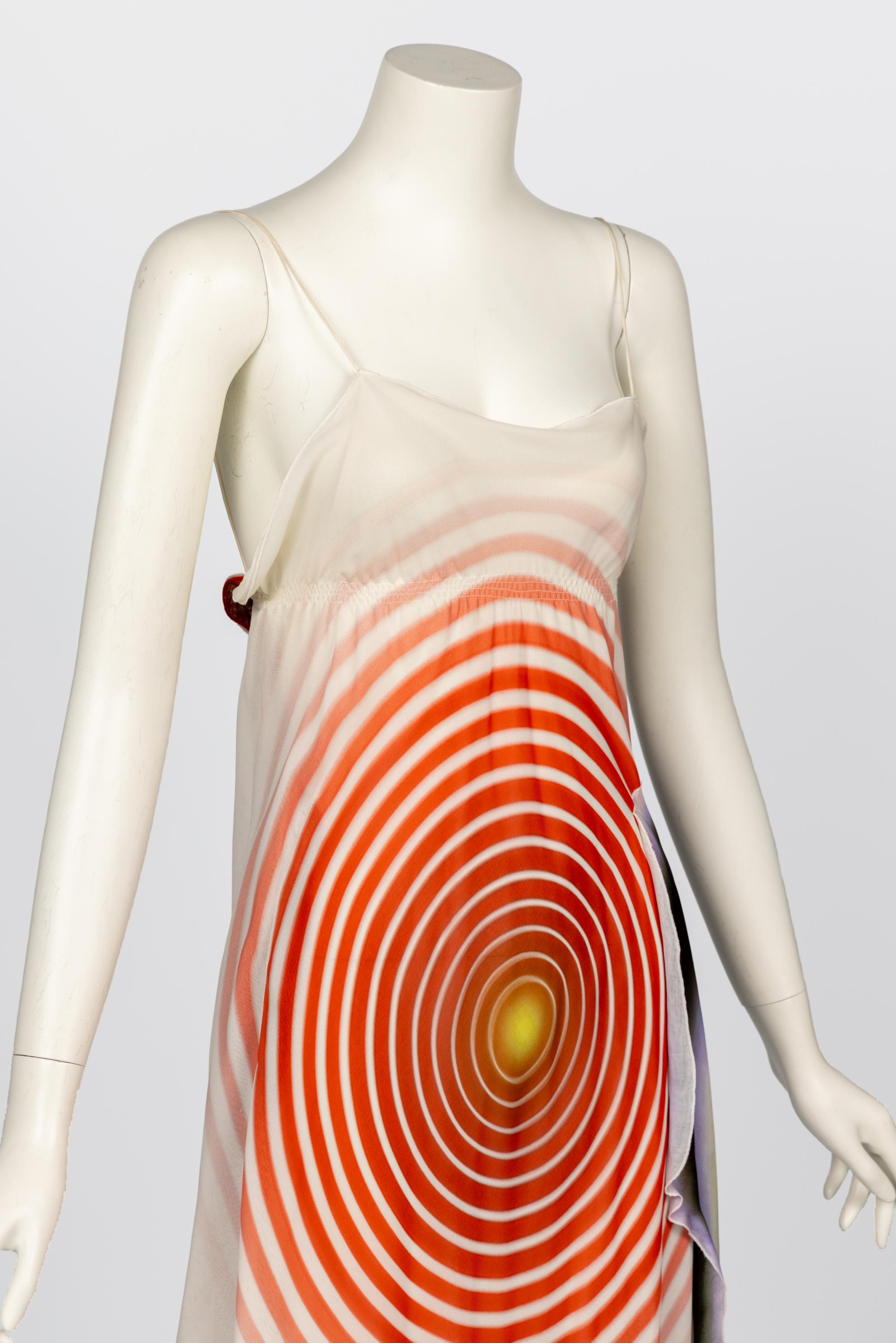 Fendi Karl Lagerfeld Spring 2008 Radiating Circles Robe en mousseline de soie NWT en vente 2