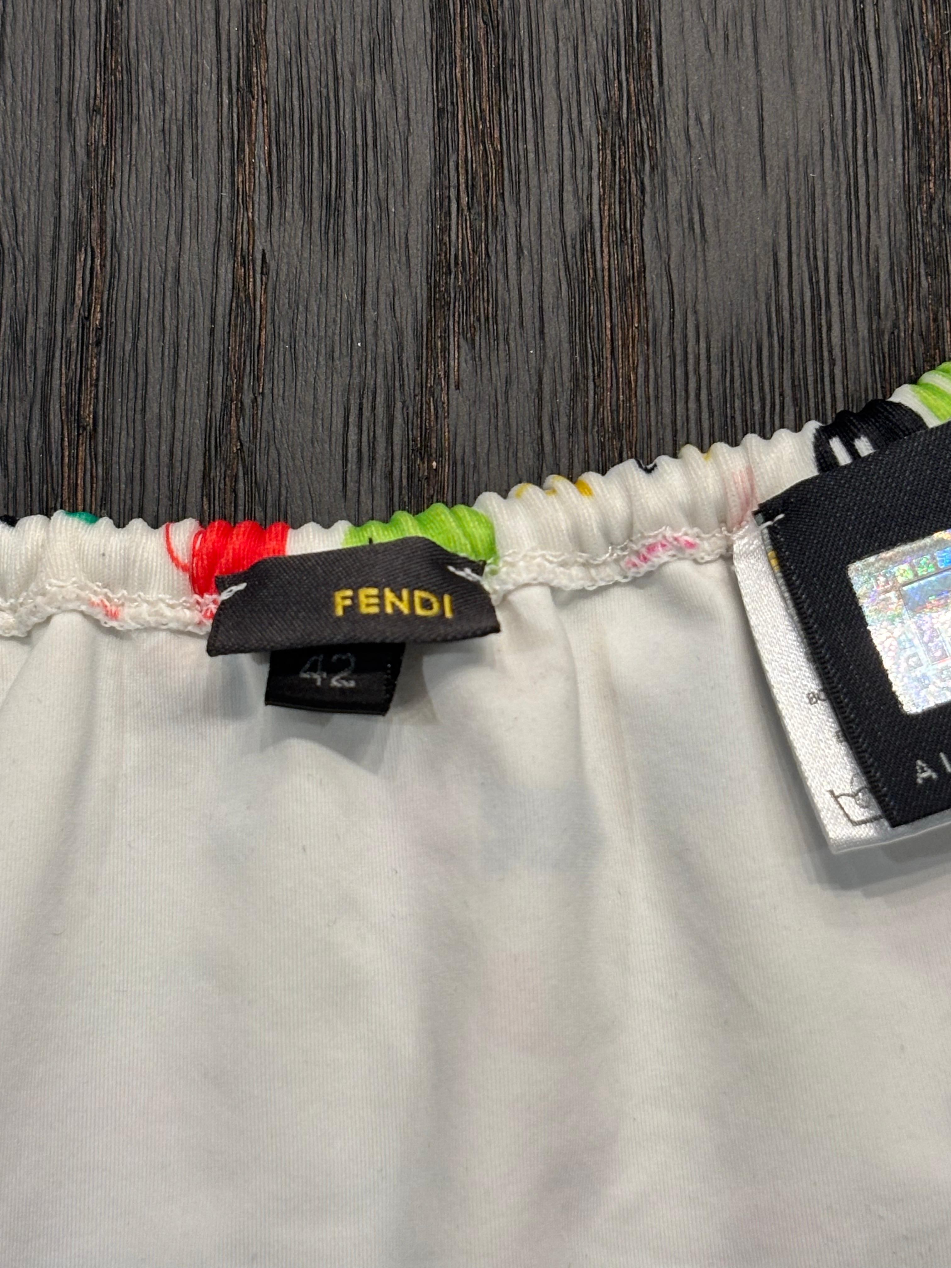 Gris Fendi Karl Lagerfeld Icone Multicolore Bas de Bikini 2004 Rare Swimsuit 42 en vente